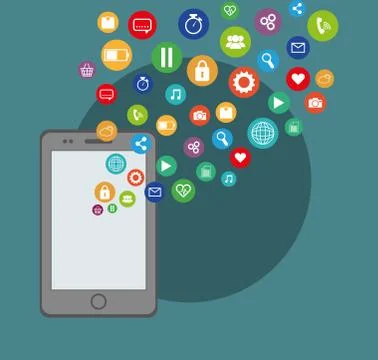 Mobile app technology 스톡 일러스트