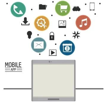 Mobile app technology 스톡 일러스트