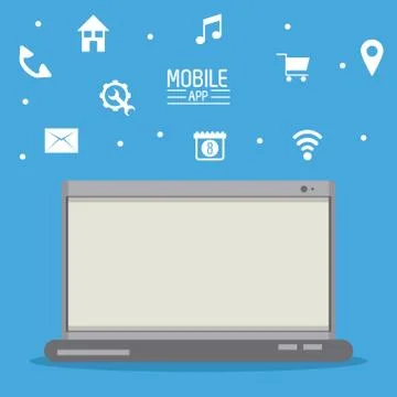 Mobile app technology Illustrazione stock