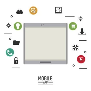 Mobile app technology Illustrazione stock