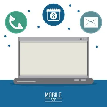 Mobile app technology Stock Illustration