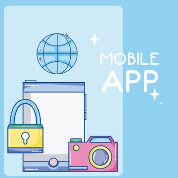 Mobile app technology Stock Illustration