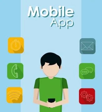 Mobile app technology イラスト素材