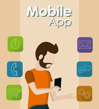 Mobile app technology 스톡 일러스트