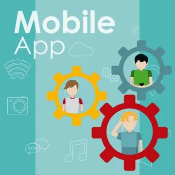 Mobile app technology イラスト素材