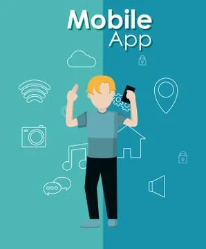 Mobile app technology イラスト素材