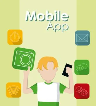 Mobile app technology イラスト素材