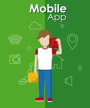 Mobile app technology イラスト素材