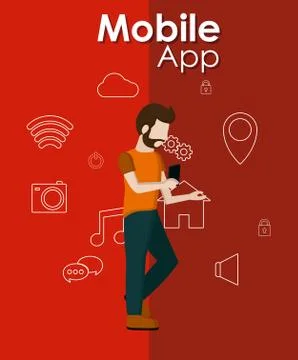 Mobile app technology イラスト素材