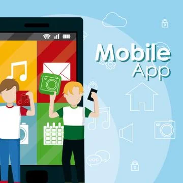 Mobile app technology イラスト素材