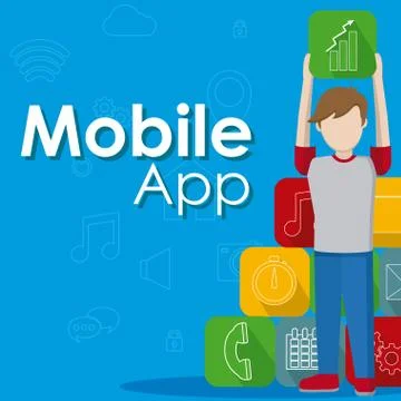 Mobile app technology イラスト素材