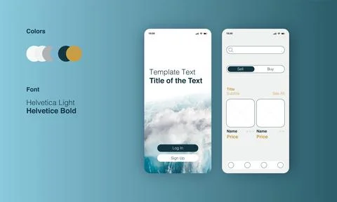 Mobile App Template Design Mockup for Use Stock Illustration
