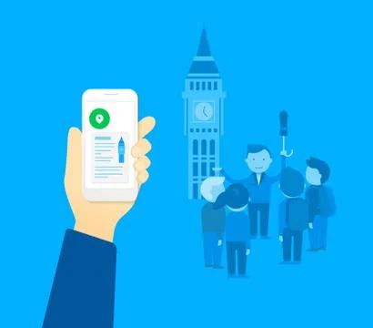 Mobile app for tourist Stock Illustration