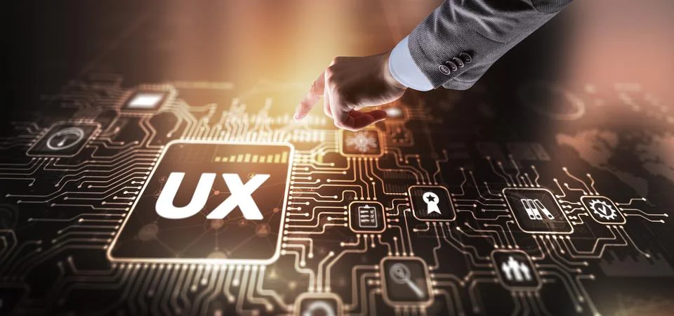 Mobile app user experience UX or app UX Stock Photos