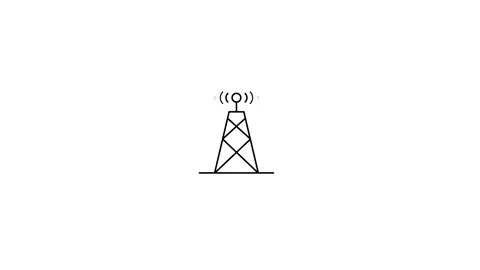 Mobile app user notification bell line icon animation loop Video stock 342621725