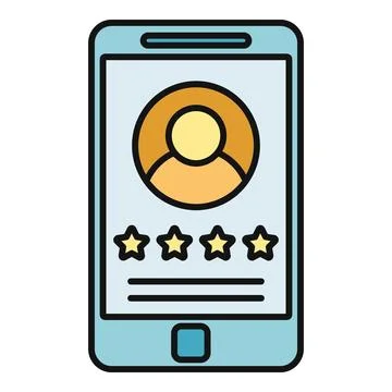 Mobile app user profile online rating review Stock Illustration
