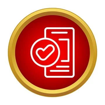 Mobile app verification complete showing successful validation Stock Illustration