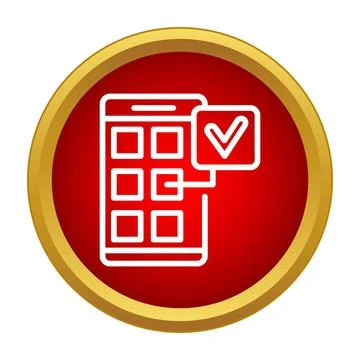 Mobile app verification process with check mark icon Stock Illustration