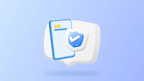 Mobile App Verification Shield 3D Icon Secure Login Stock Footage 317693874