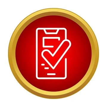 Mobile app verification success checkmark on smartphone Stock Illustration