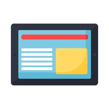 Mobile App Website On Portable Tablet Icon Stock Illustration