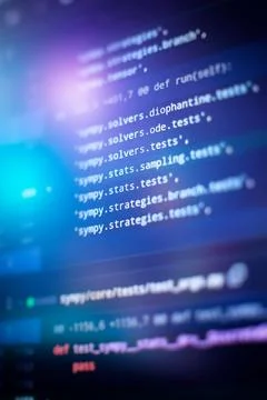 Mobile app. Website programming code. IT business. Stockfoto's