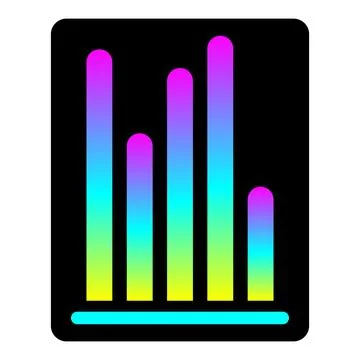 Mobile app widget with vibrant gradient bar chart infographic Stock-Illustration