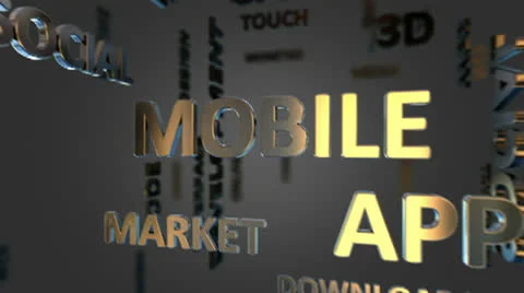 Mobile App Word Cloud 스톡 동영상 25041182