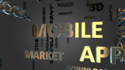 Mobile App Word Cloud Vídeos de archivo 25041615