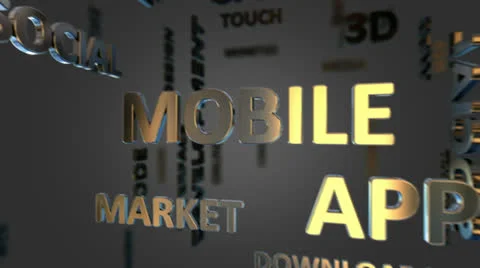 Mobile App Word Cloud Stock Footage 25041777