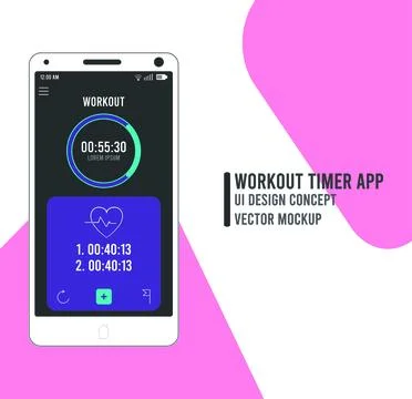 Mobile App Workout Timer Stock Illustration