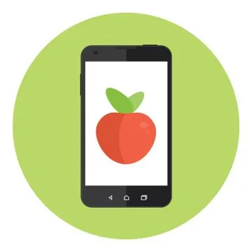 Mobile Apple Fruit Illustrazione stock