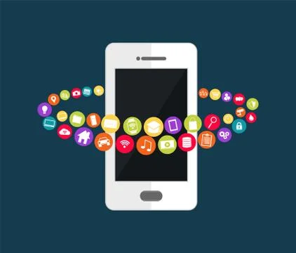 Mobile application abstract background. 스톡 일러스트