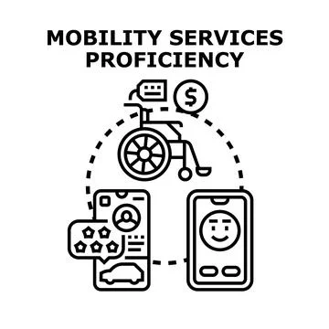 Mobile application for accessible urban transportation services Stockillustratie
