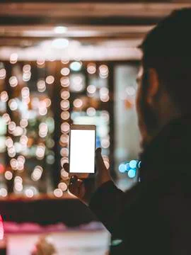 Mobile application advertisement Stock Photos