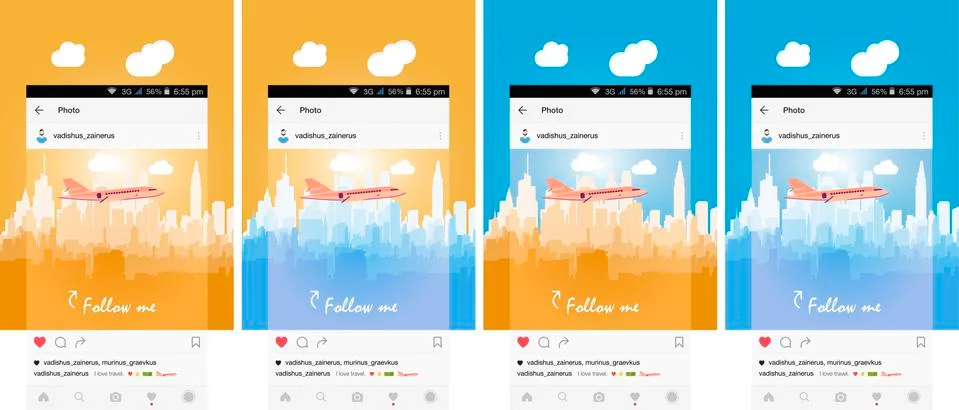Mobile application and plane flying over the city. Ilustração Stock
