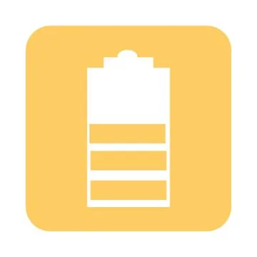 Mobile application battery low charged web button menu digital flat style icon Stock Illustration