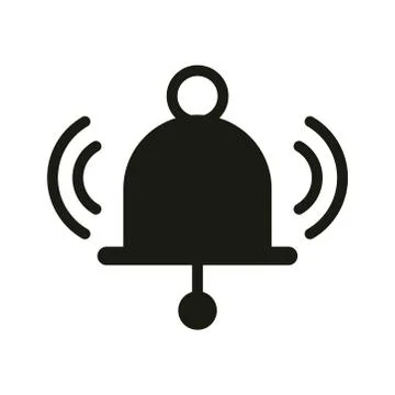Mobile application bell notification web button menu digital silhouette style Stock Illustration