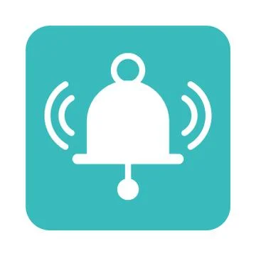 Mobile application bell notification web button menu digital flat style icon Stock Illustration