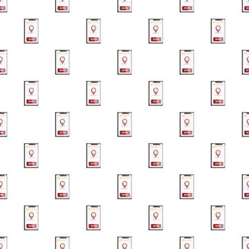 Mobile application booking service with location pin repeating pattern Stock Illustration