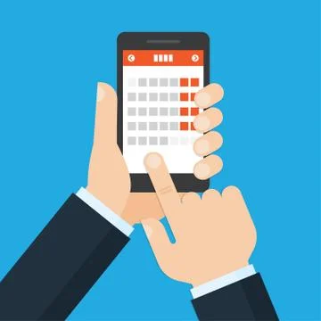 Mobile application for calendar. Illustrazione stock