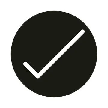 Mobile application check mark web button menu digital silhouette style icon Stock Illustration
