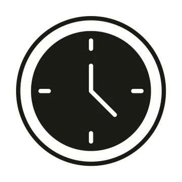 Mobile application clock time web button menu digital silhouette style icon Stock Illustration
