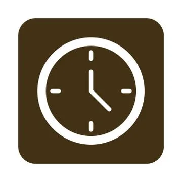 Mobile application clock time web button menu digital flat style icon Stock Illustration