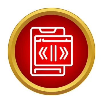 Mobile application coding development on a smartphone screen Stockillustratie