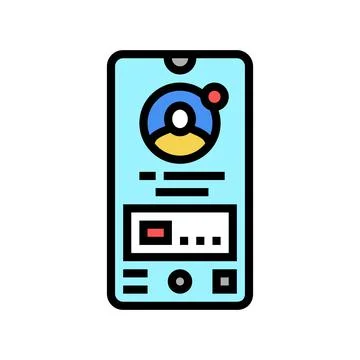 Mobile application color icon vector illustration Stock Illustration