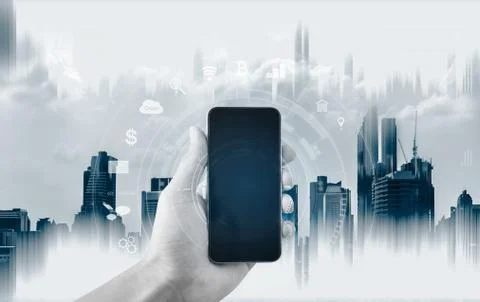 Mobile application connection technology Foto stock