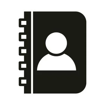 Mobile application contact list web button menu digital silhouette style icon Illustrazione stock