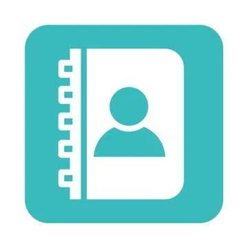 Mobile application contact list web button menu digital flat style icon Stock Illustration