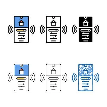 Mobile application for control and setting smart home color icon variations.. Stock Illustration
